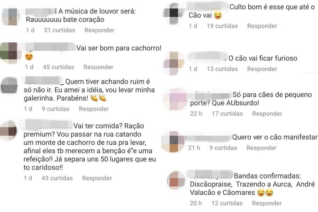 Comentários sobre culto para pets que será promovido por igreja evangélica de Goiânia (GO)