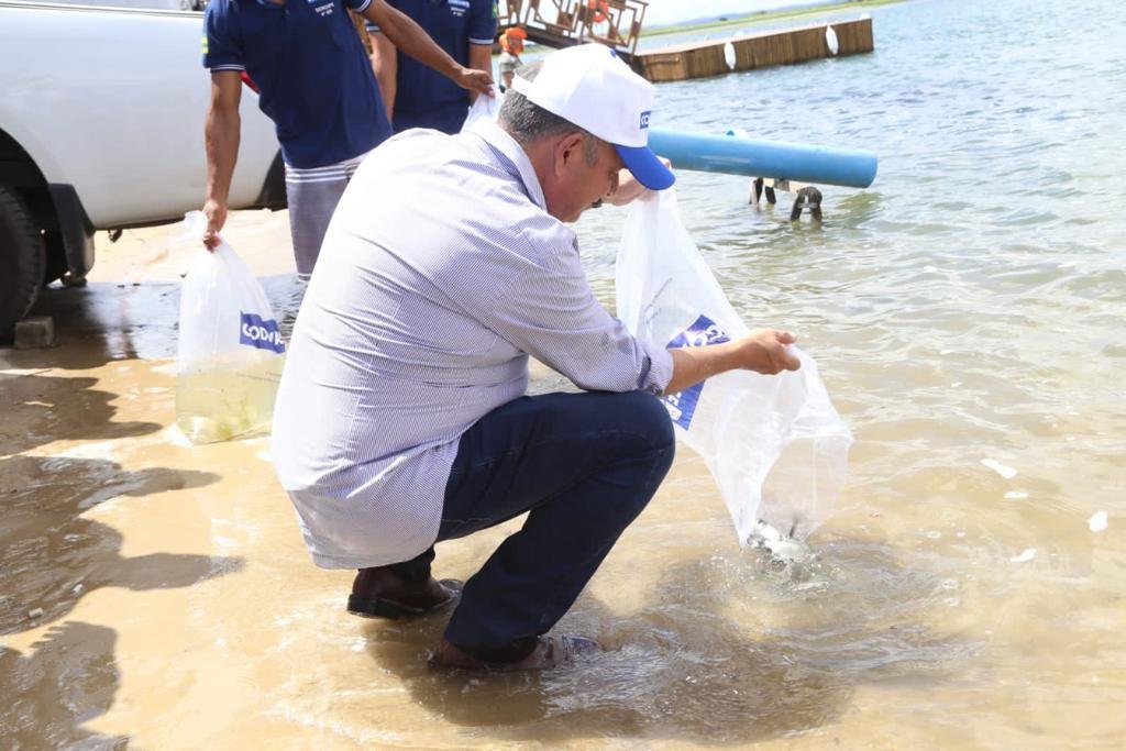 Ministro Rogério Marinho participa de peixamento de Pitus no São Francisco