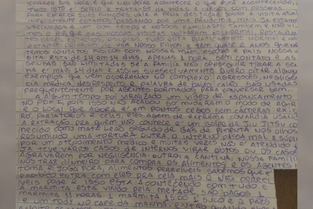 Carta dos detentos da Papuda