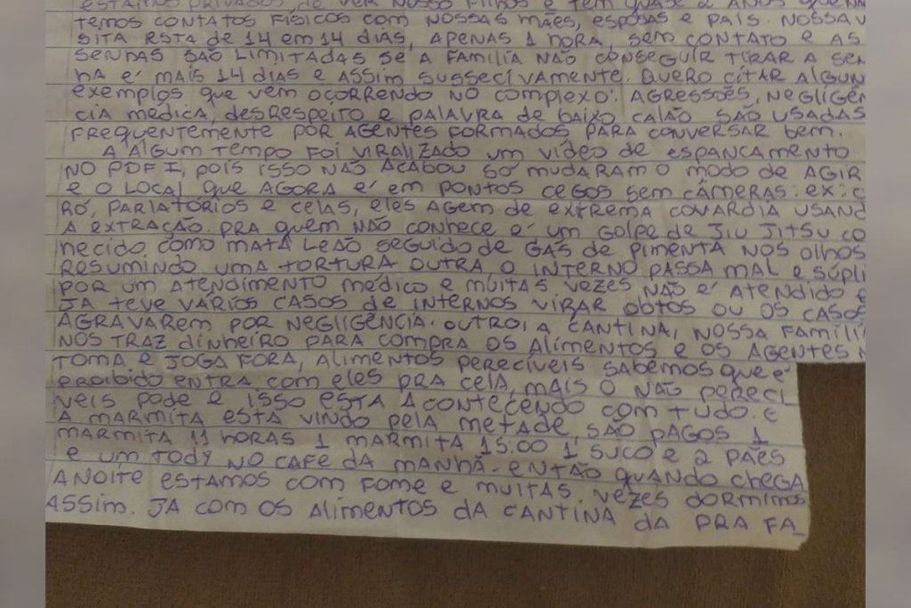 Carta dos detentos da Papuda