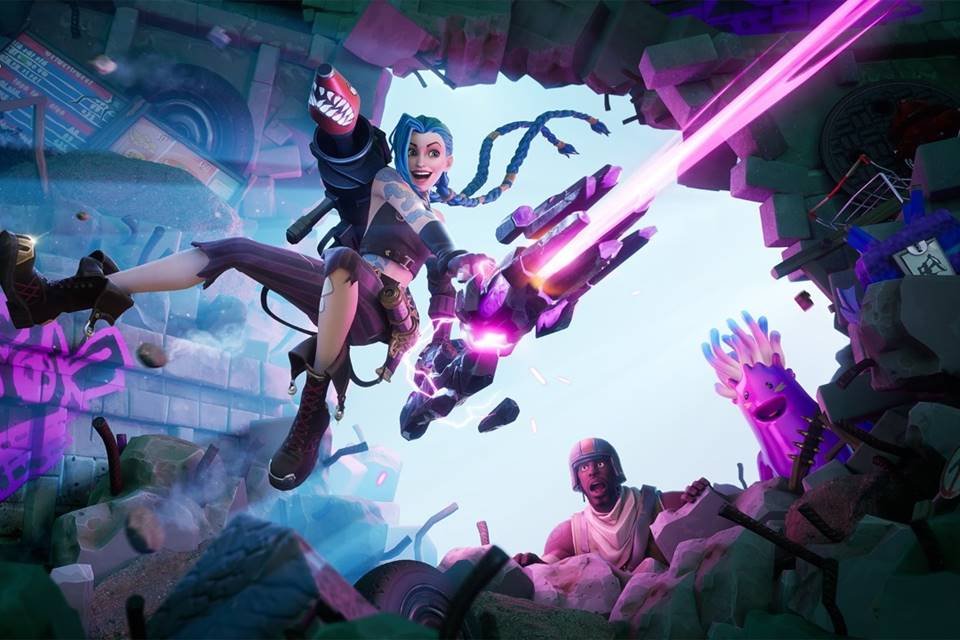 Jinx, campeã de League of Legends, chega ao Fortnite