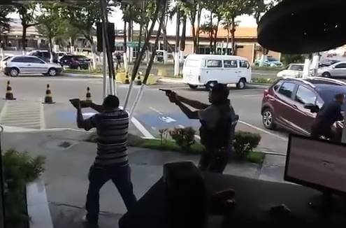 Reprodução do vídeo de assalto a banco em Pernambuco