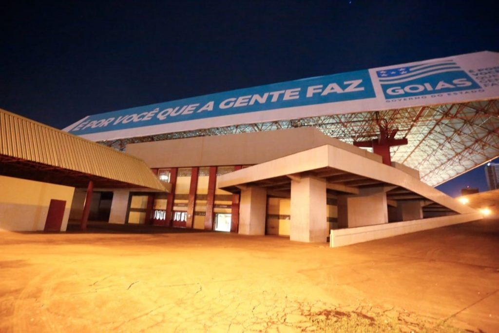 Fachada do ginásio Goiânia Arena, em Goiânia