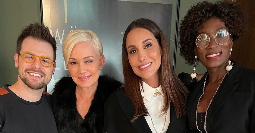 Gabriel Sanches, Julia Lemmertz, Carol Marra e Val Abranches em Quanto Mais Vida, Melhor!