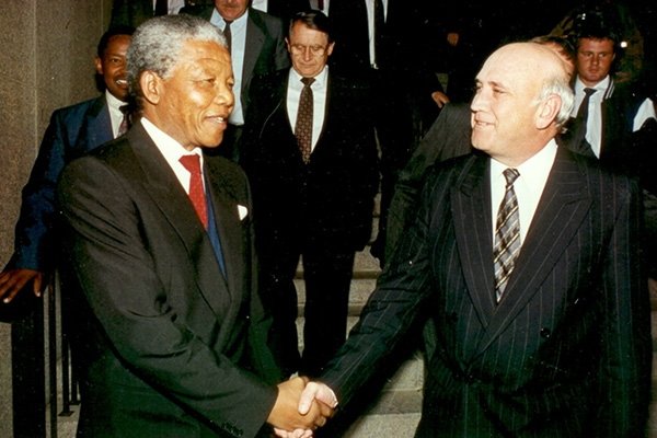 Frederik Willem de Klerk e Nelson Mandela