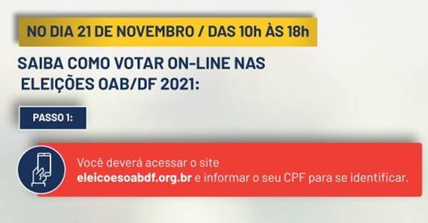 Passo a passo para votar nas eleições da OAB-DF