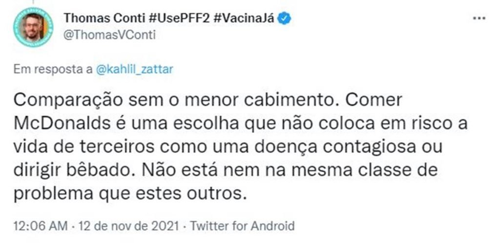 Réplica de Thomas Conti