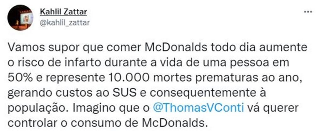 Tuíte de Kahlil Zattar