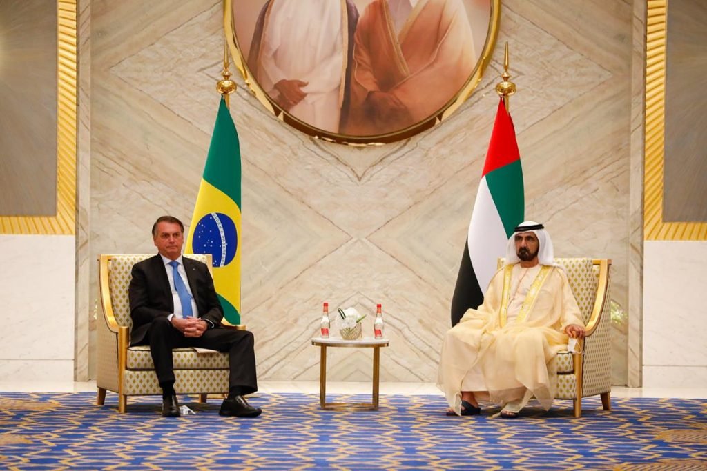 Bolsonaro e Mohammed bin Rashid Al Maktoum