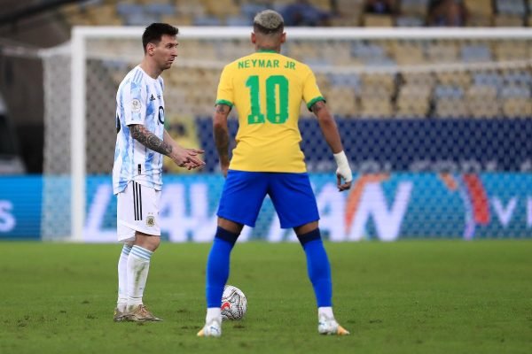 Messi e Neymar Argentina x Brasil