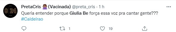 Giulia Be é detonada no Twitter após interpretar Dua Lipa
