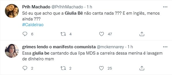 Giulia Be é detonada no Twitter após interpretar Dua Lipa