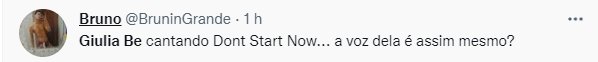 Giulia Be é detonada no Twitter após interpretar Dua Lipa