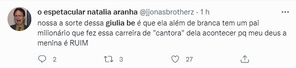 Giulia Be é detonada no Twitter após interpretar Dua Lipa