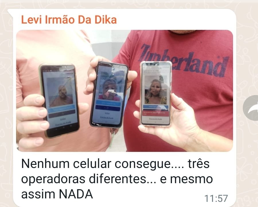 Imagens mostram falha no aplicativo do PSDB