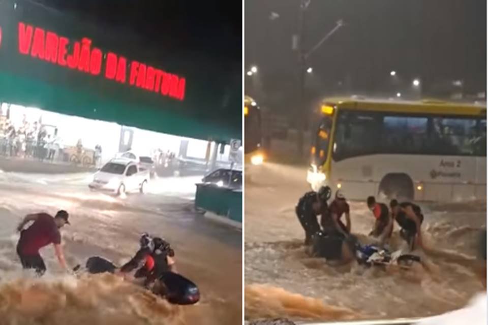 MOTOS no Desafio da Cidade a Noite na Chuva Forte