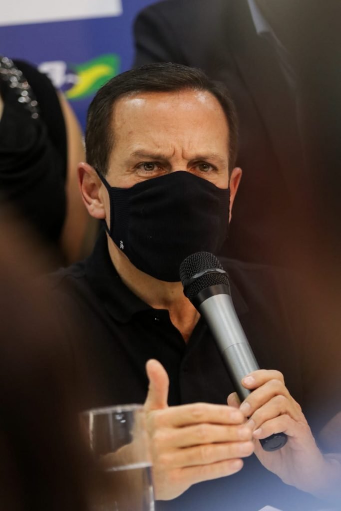 Candidatos do PSDB à Presidência da República, João Doria e Arthur Virgilio concedem entrevista coletiva para informar sobre a retomada do processo de votação