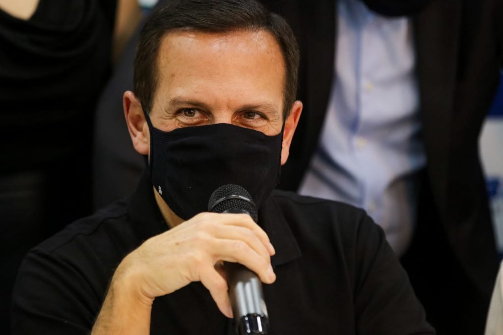 Candidatos do PSDB à Presidência da República, João Doria e Arthur Virgilio concedem entrevista coletiva para informar sobre a retomada do processo de votação