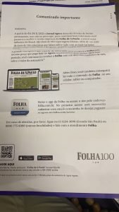 Assinantes do Jornal Agora recebem aviso de que o periódico deixará de circular de forma permanente a partir da próxima segunda-feira (29/11).