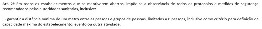 DODF distância mínima Covid-19