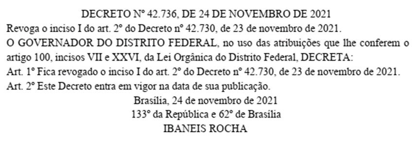 Publicação revogação DODF