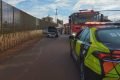 Viatura do Detran-DF durante acidente de trânsito