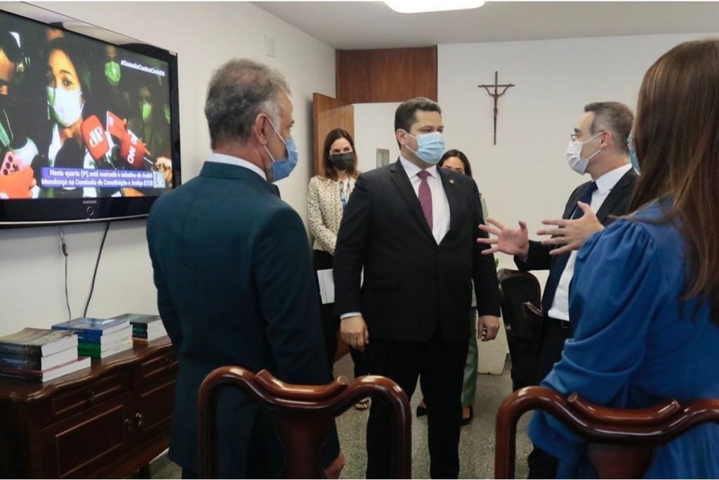 Encontro entre Davi Alcolumbre e André Mendonça