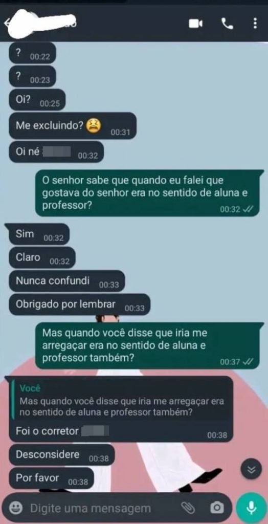 Print de conversa no WhatsApp