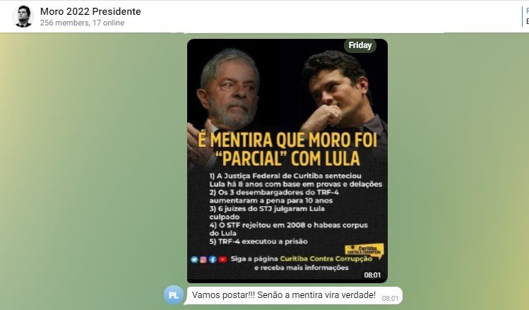 Militantes tentam bombar Moro no WhatsApp e Telegram, mas faltam memes