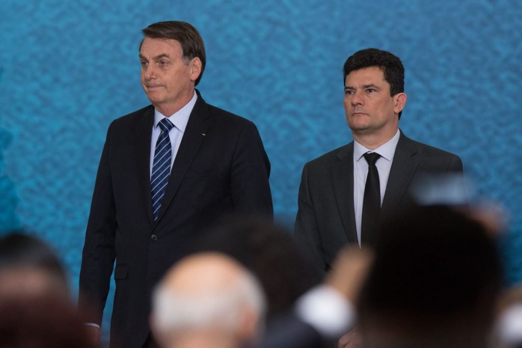 Brasília (DF), 03/10/19. Jair Messias Bolsonaro. Sérgio Moro. Lançamento do pacote anticrime do governo federal