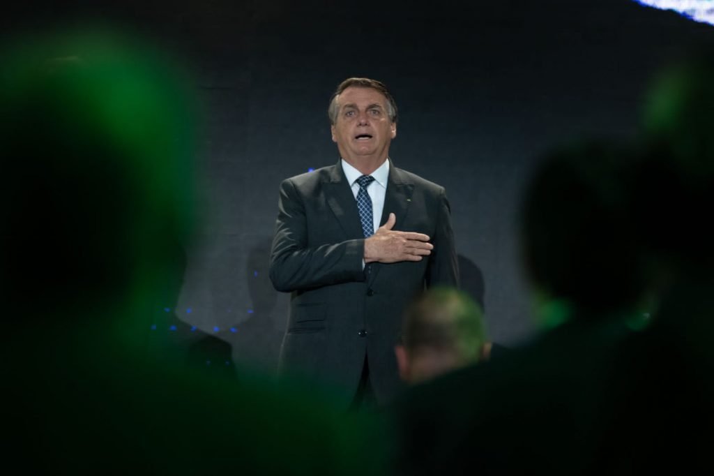 O Presidente da República, Jair Bolsonaro participa do evento Encontro com Empresários da Indústria Brasileira, no Centro Internacional de Convenções do Brasil
