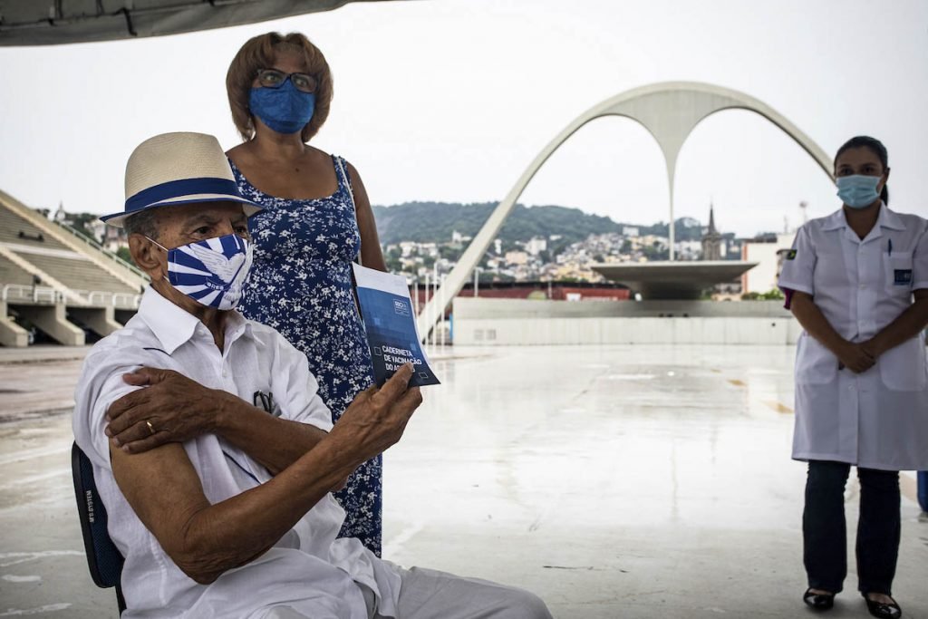 Sambista Monarco no Sambódromo da Marquês de Sapucaí no Rio dio Janeiro