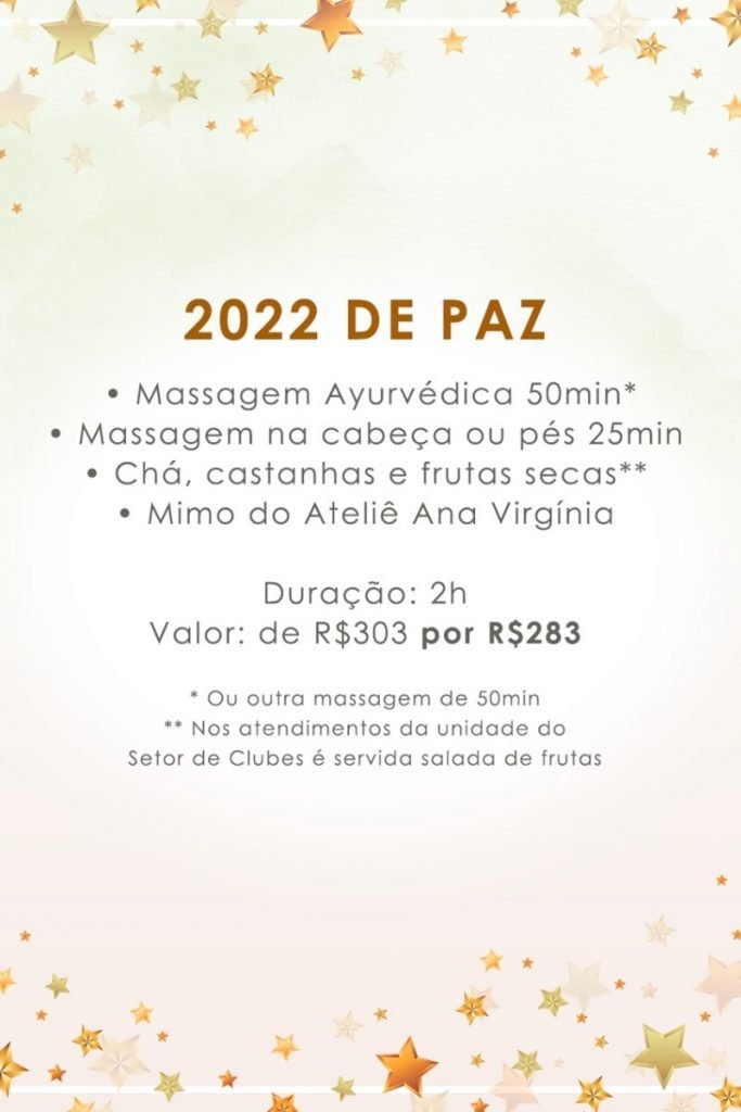 Imagem com texto sobre procedimentos de um spa