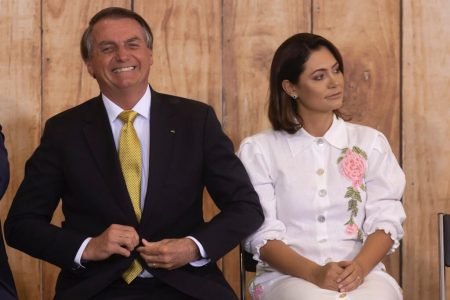 Presidente Bolsonaro e MIchelle participam de cerimônia em comemoração ao dia do Forró e Aniversário do Luiz Gonzaga, no salão nobre do Palácio do Planalto 7