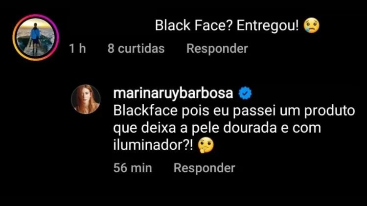 Comentário blackface Marina Ruy Barbosa