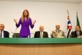 Leila Pereira na cerimônia de posse