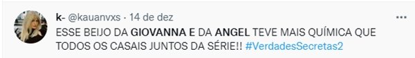 Reação do twitter à cena de Camila Queiroz e Agatha Moreira em Verdades Secretas 2