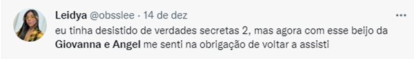 Reação do twitter à cena de Camila Queiroz e Agatha Moreira em Verdades Secretas 2