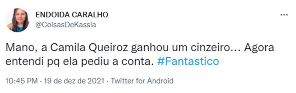 Print de um tuíte