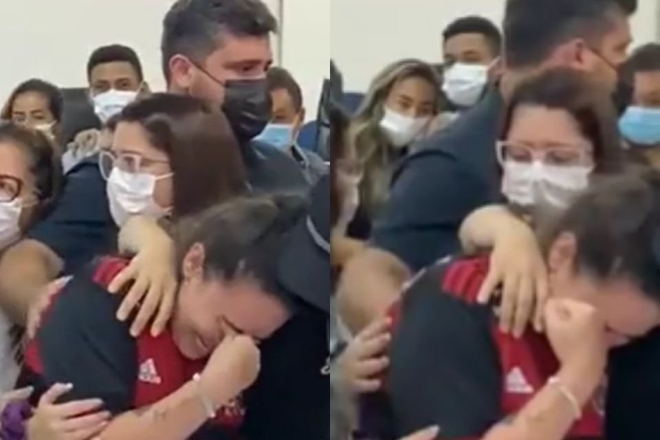 Luiza em velório de Maurílio