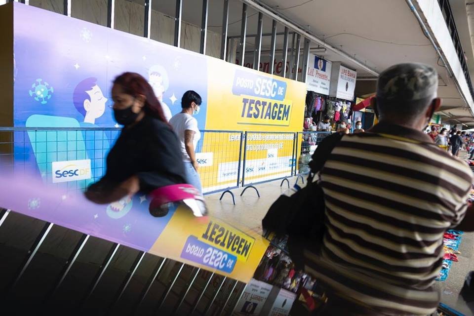 Posto de testagem da Covid na Rodoviária do Plano Piloto