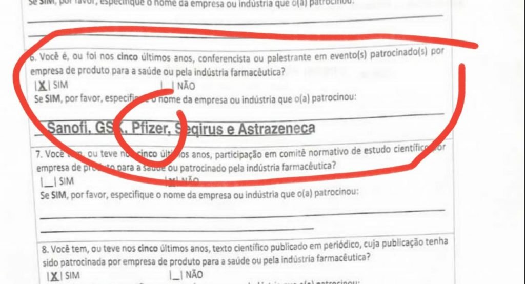 declaração de conflito de interesse Isa Balallai