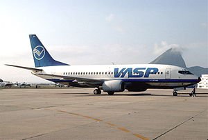 Fotografia colorida de avião da vasp