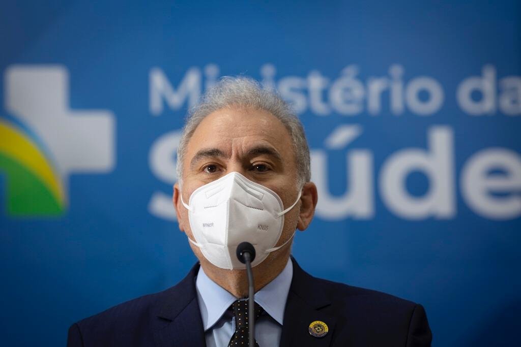 Ministro da Saúde, Marcelo Queiroga, anuncia durante coletiva de imprensa nesta quarta-feira 5:01, a inclusão de crianças de 5 a 11 anos contra covid 19 9