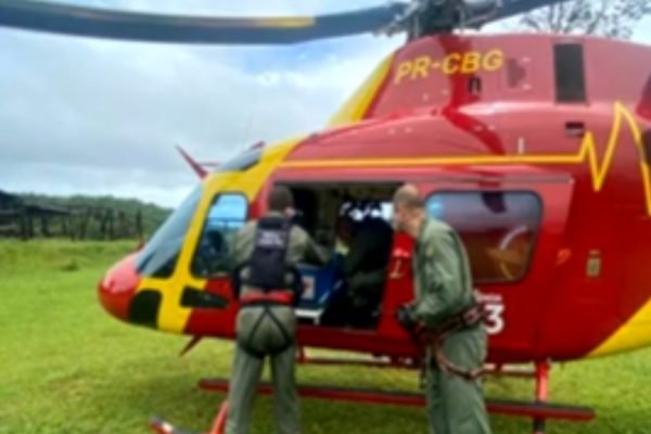 goias gravida ilhada resgate helicoptero
