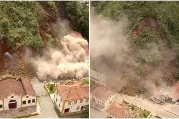 VÍDEO: Casarões históricos são arrastados e destruídos por deslizamento de terra em Ouro Preto