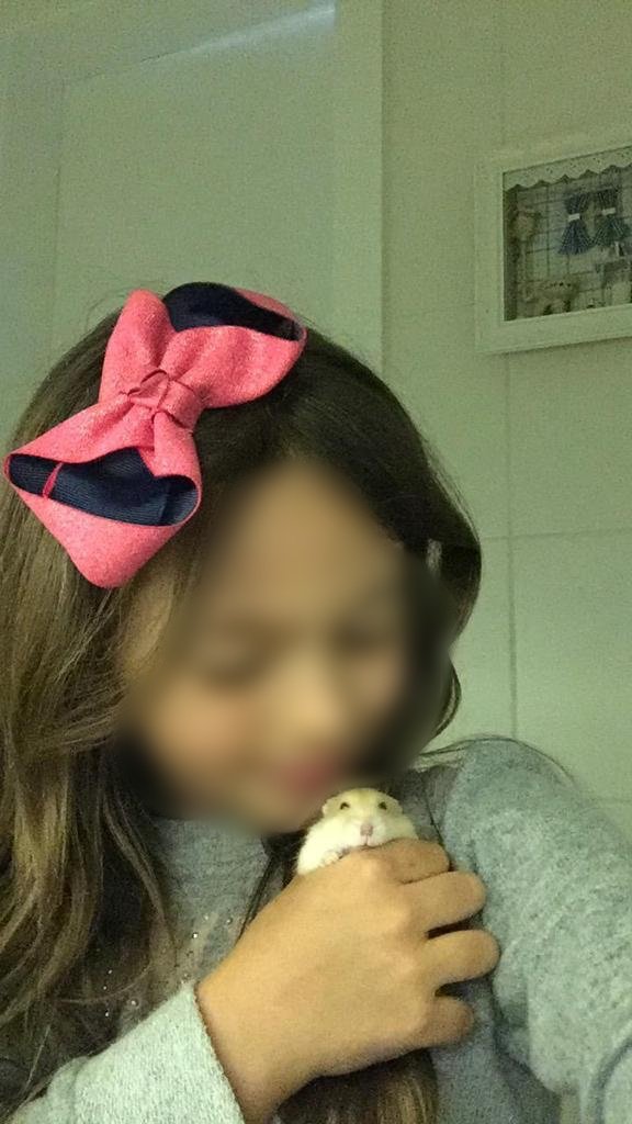A menina Maria Eduarda e a hamster Ivy convivem desde junho de 2020