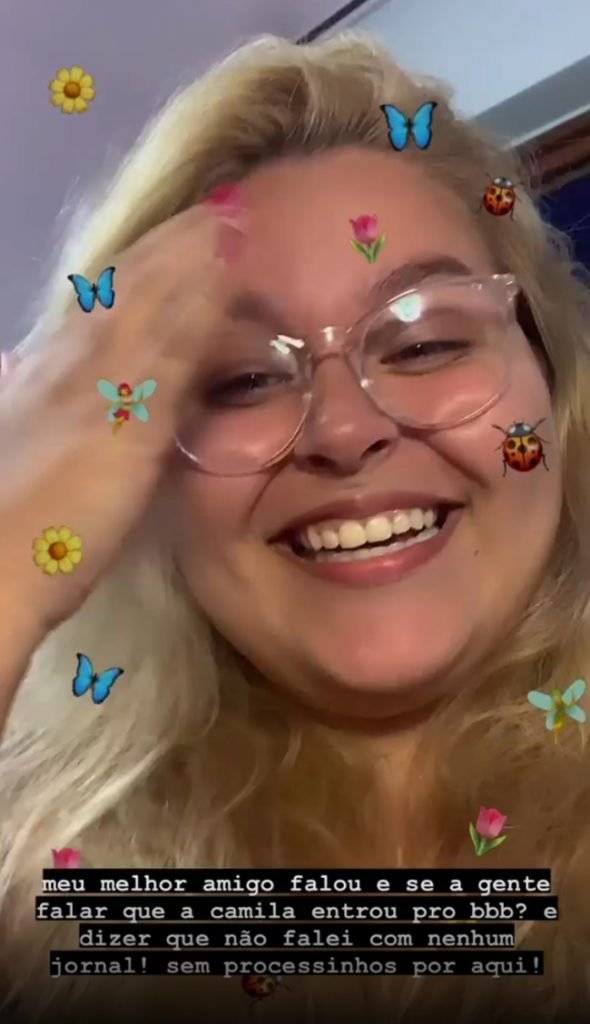 Camila brinca nas redes sociais sobre o BBB e viraliza
