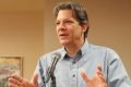 Fernando Haddad discursa durante evento organizado pela Universidade de Columbia, em Nova York