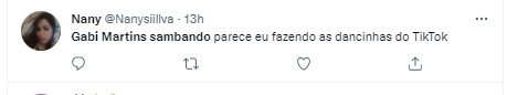Web critica gabi martins como musa da Vila Isabel